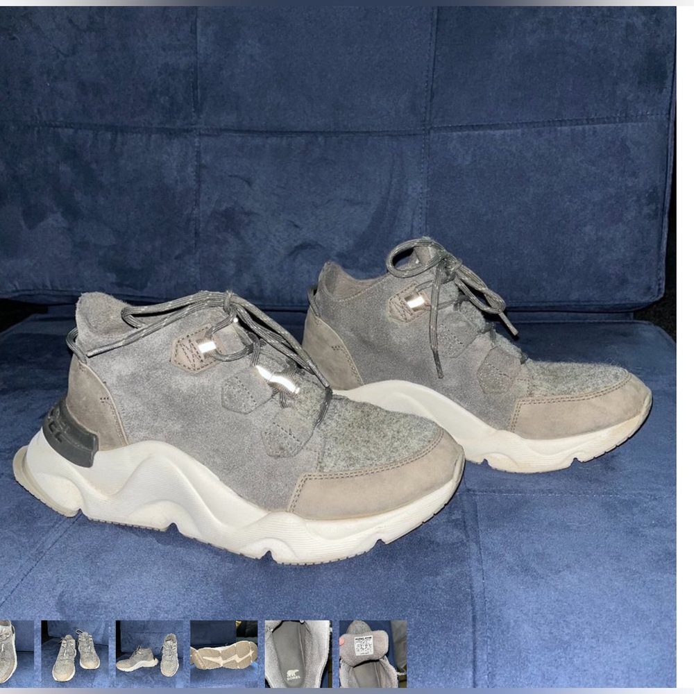 WOMEN'S SOREL KINETIC™ BREAKTHRU CARIBOU SNEAKER BOOT grey, size 7